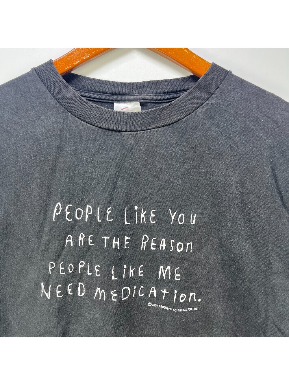 Vintage Sun Faded Black Brooklyn T Shirt Factory Funny Quote